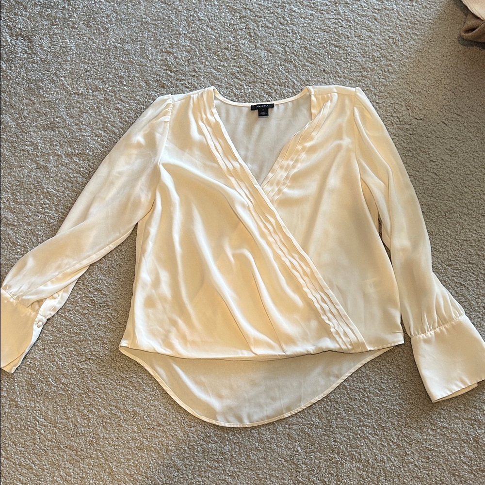 Halogen Cream Wrap Blouse - image 1